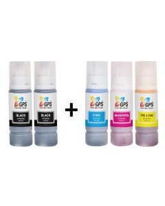GPS Colour Your Dreams 003 Ink Bottle for Epson L 3100, L 3110, L3115, L3150, L3151,L3200, L3210, L3211, L3215 L3216, L3250, L3251, L3252, L5150, l15150, l5190, L5290 Printer - (CMY 3 + 2 Black)-1pcs