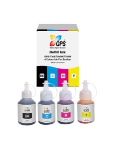 GPS Colour Your Dreams dye Refill Ink for Brother BBT5000CMY BT6000BK Compatible DCP T520W T300 T310 T420W T500W T220 T700W T820DW T910W T4000DW Printer-4 Color Set