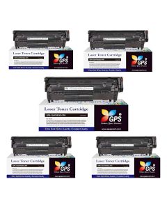 GPS Colour Your Dreams 12A Toner Cartridge Compatible for LJ Printers 1010, 1012, 1018, 1020, 1022, 1022n, 1022nw, 3015, 3020, 3030, 3050, 3050z, 3052, 3055, M1319, M1319F MFP, M1005 MFP-5Pack